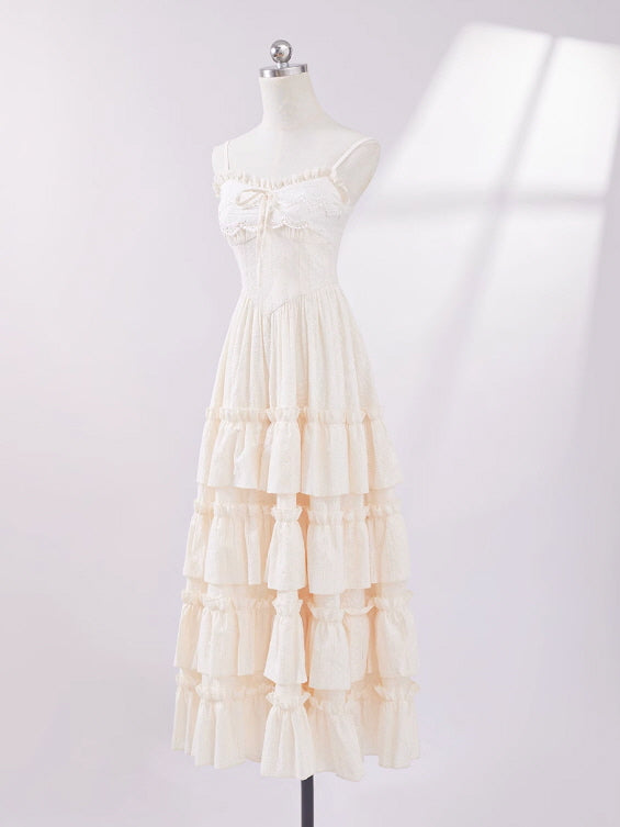 Ethereal Ivory Tiered Maxi Dress