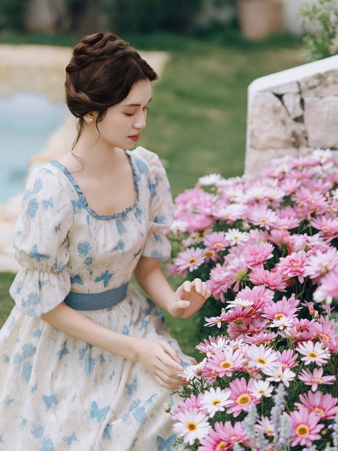 Blue Butterfly Garden Dress
