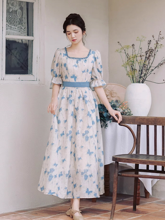 Blue Butterfly Garden Dress