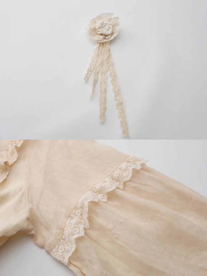 Forest Bloom Ramie Embroidered Dress