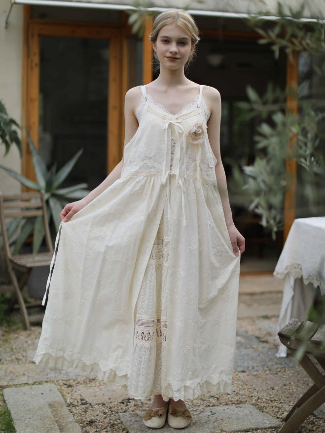 Cottage Bloom Embroidered Cotton Slip Dress Cottage Bloom Embroidered Cotton Slip Dress
