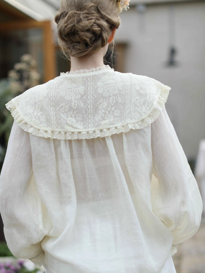 Wild Garden Embroidered Ramie Blouse