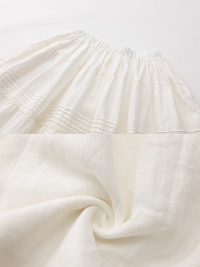 Lace Meadow Tiered Linen Skirt