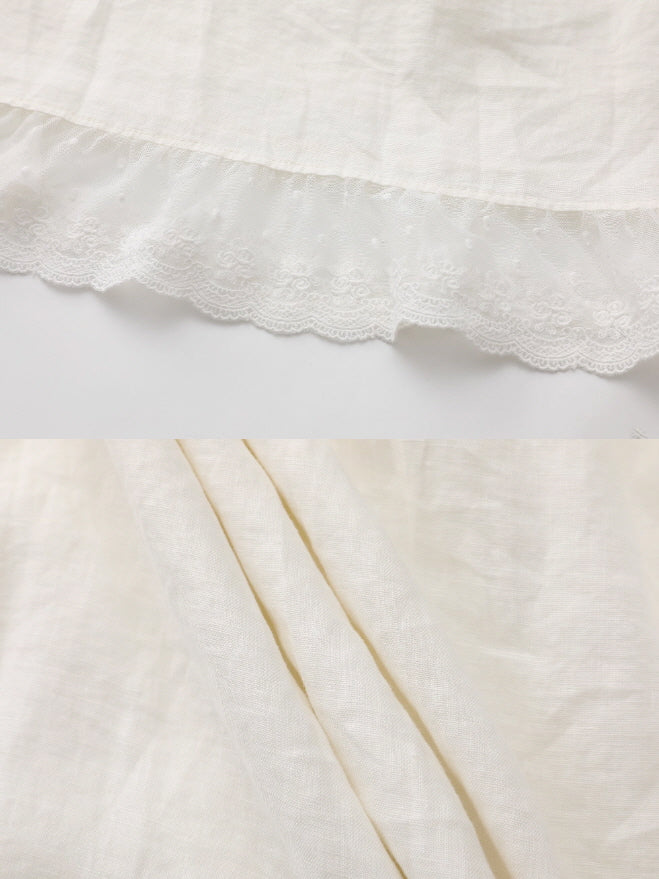 Lace Meadow Tiered Linen Skirt
