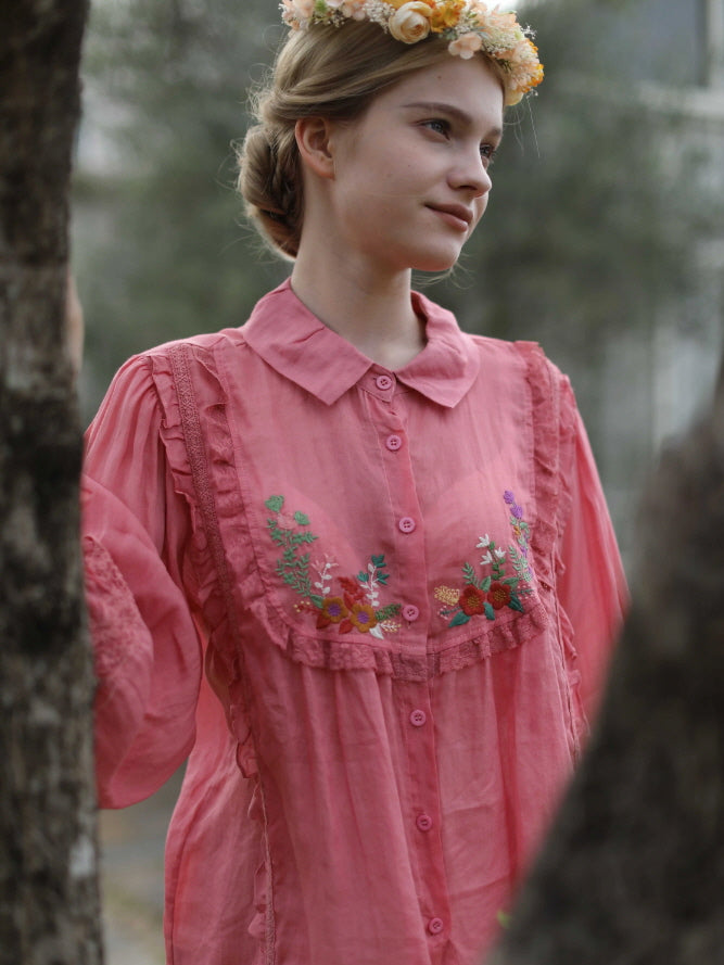 Blooming Petals Embroidered Blouse