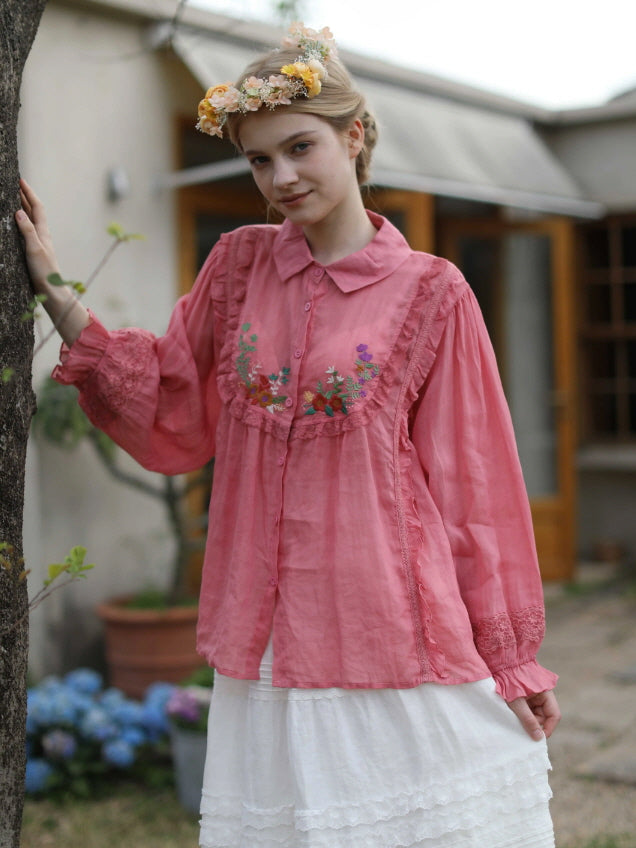 Blooming Petals Embroidered Blouse