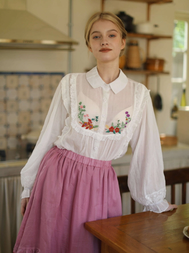 Blooming Petals Embroidered Blouse