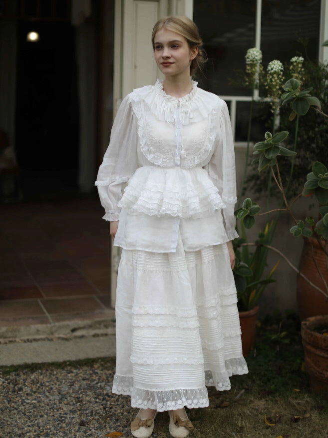 Rose Whispers Ramie Lace Blouse