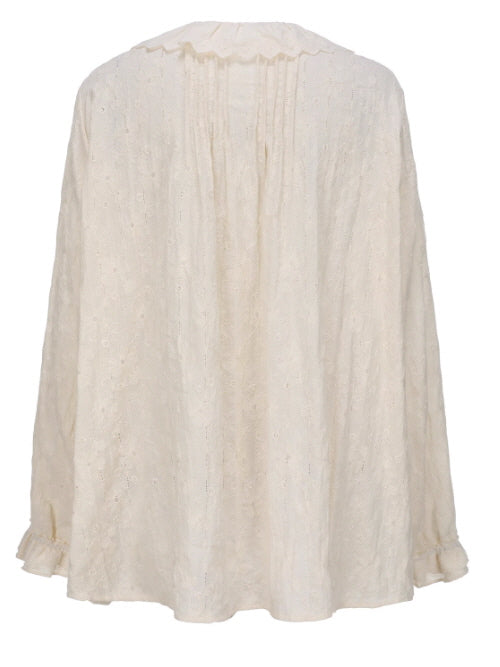Antique Cream Lace Panel Blouse