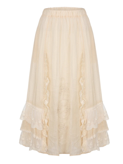 Forest Whisper Embroidered Ramie Skirt
