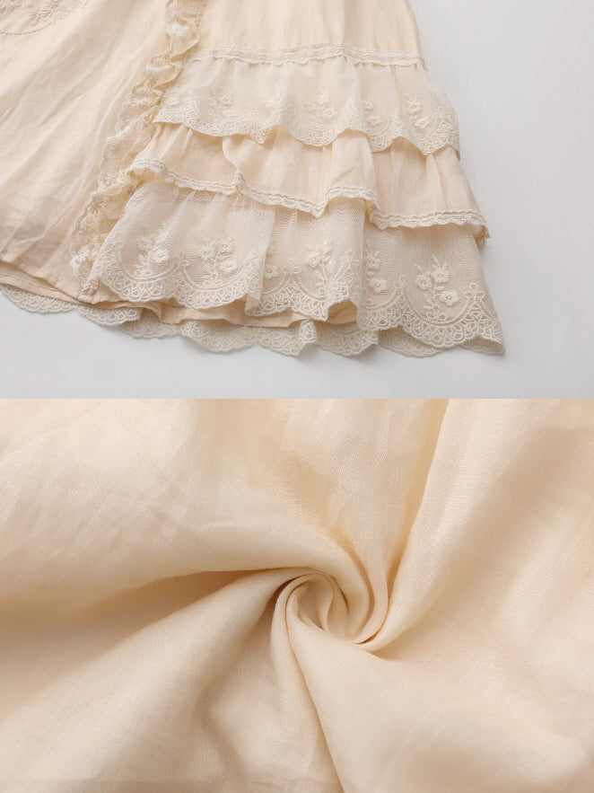 Forest Whisper Embroidered Ramie Skirt