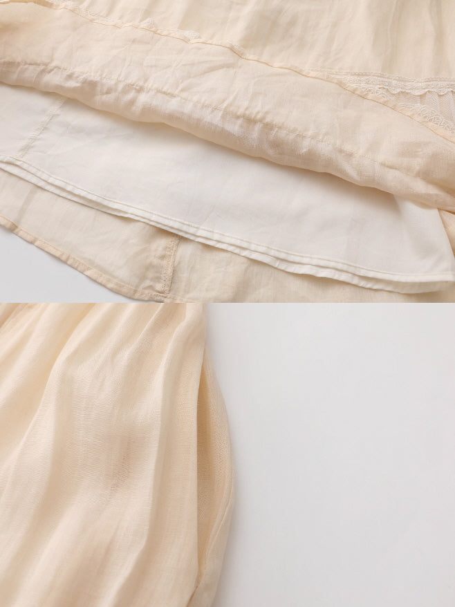 Forest Whisper Embroidered Ramie Skirt