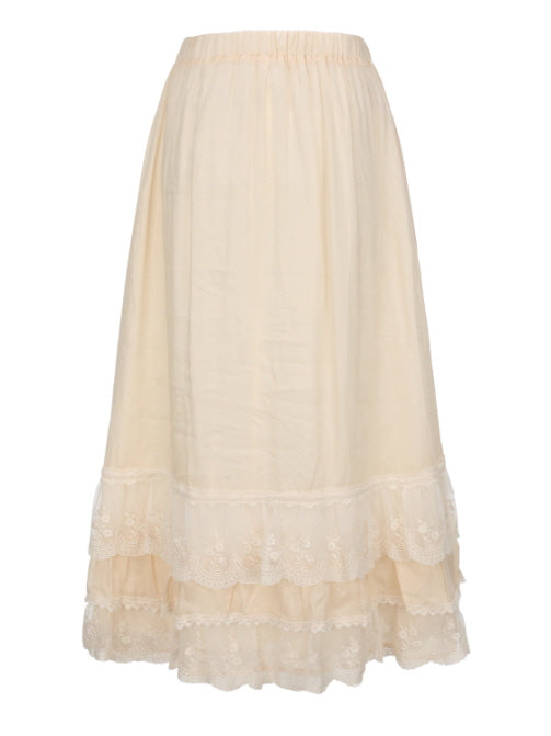 Forest Whisper Embroidered Ramie Skirt