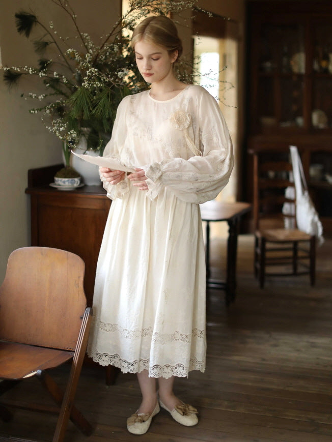 Moonlit Garden Embroidered Blouse