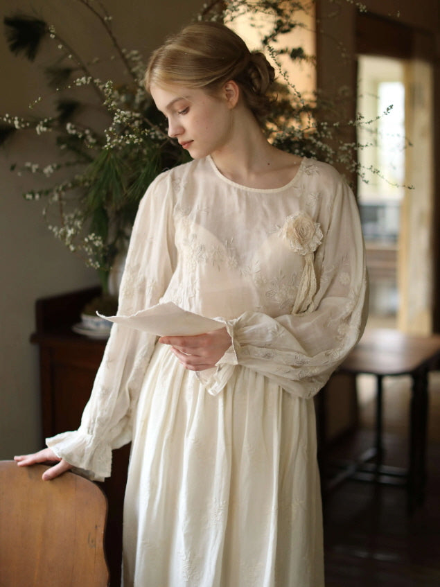 Moonlit Garden Embroidered Blouse