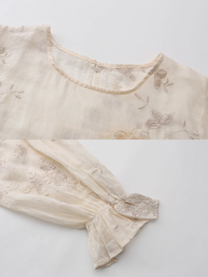 Moonlit Garden Embroidered Blouse