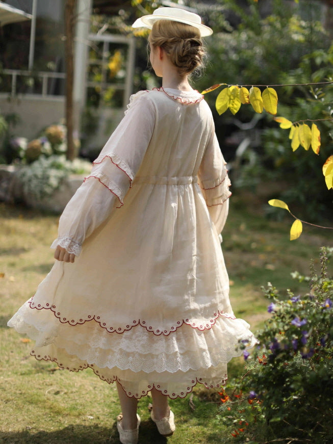 Embroidered Basket Hem Skirt