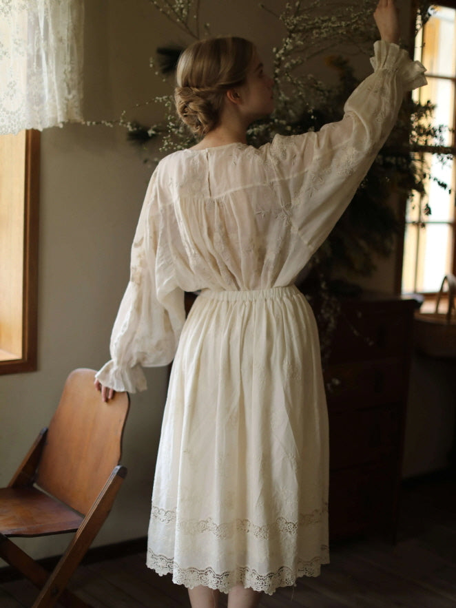 Lace Garden Cotton Petticoat Skirt