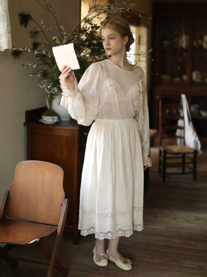 Lace Garden Cotton Petticoat Skirt