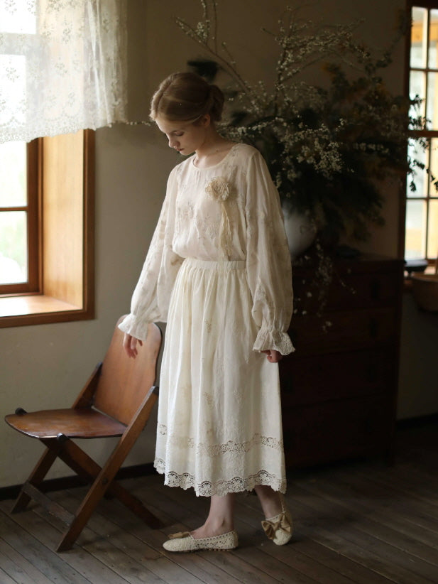 Lace Garden Cotton Petticoat Skirt