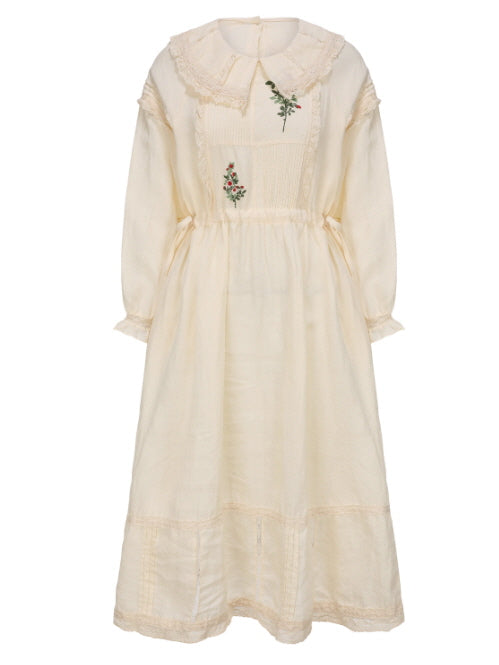 Mori Garden Embroidered Linen Dress