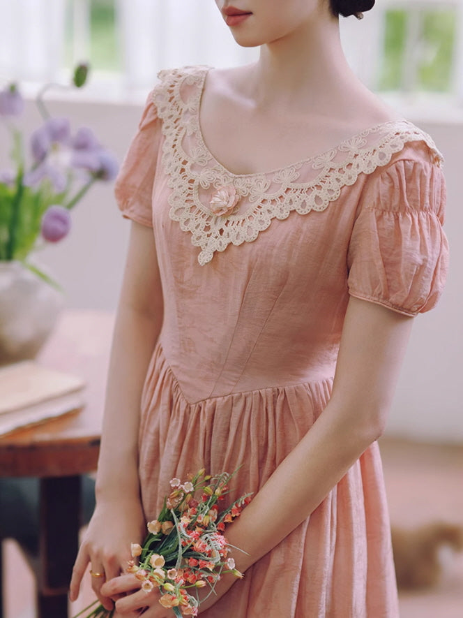 Light Pink Vintage Lace Dress