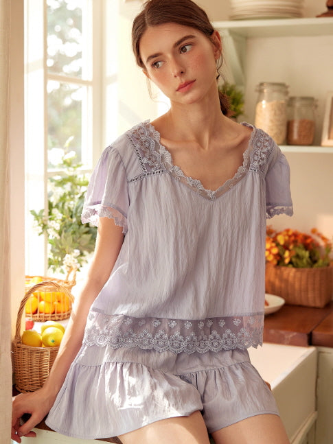 【tkrk】STUDIO BOHEME /  LAVENDER / 18m One shoulder lavender tulle beaded gown - Anno Evening
