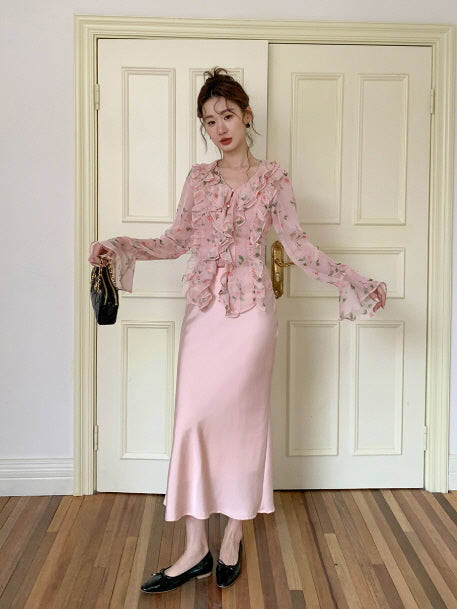 Blush Ruffle Floral Blouse