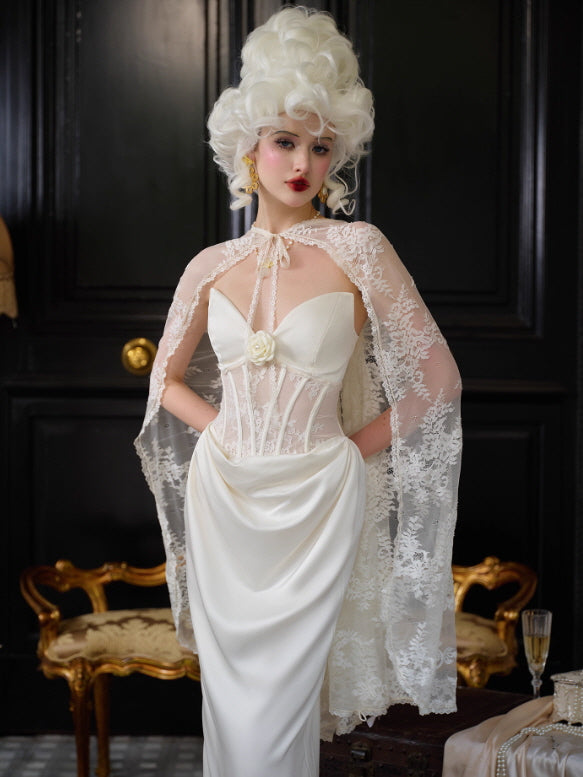 Regal Rose Corset Satin Dress