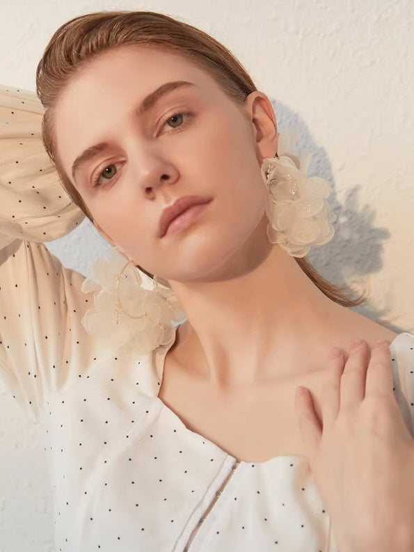 Whimsical Bloom Organza Earrings