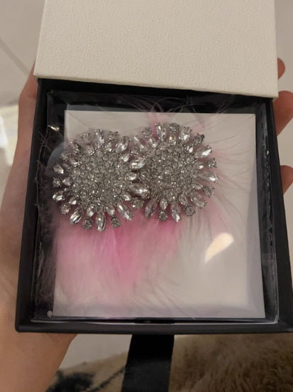 Crystal Bloom Feather Earrings