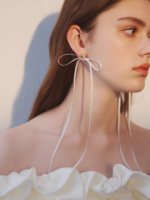 Ribbon Whisper Bow Earrings