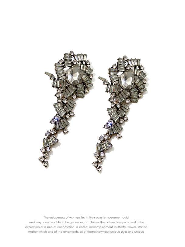 Crystal Cascade Statement Drop Earrings