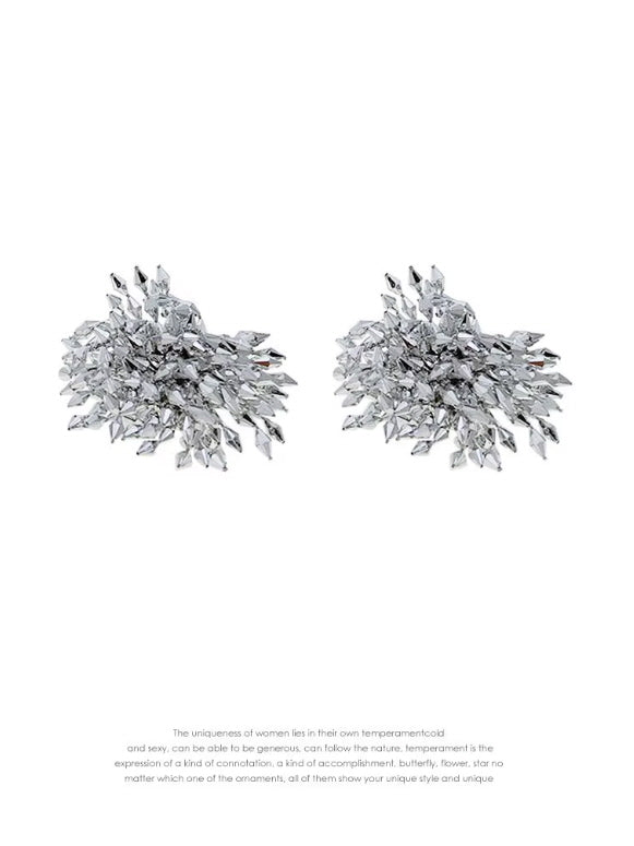 Crystal Cluster Statement Earrings