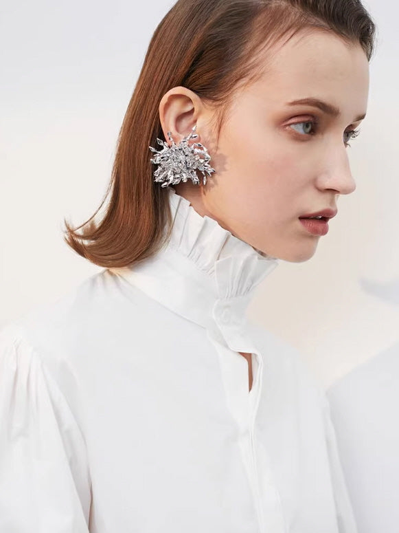 Crystal Cluster Statement Earrings