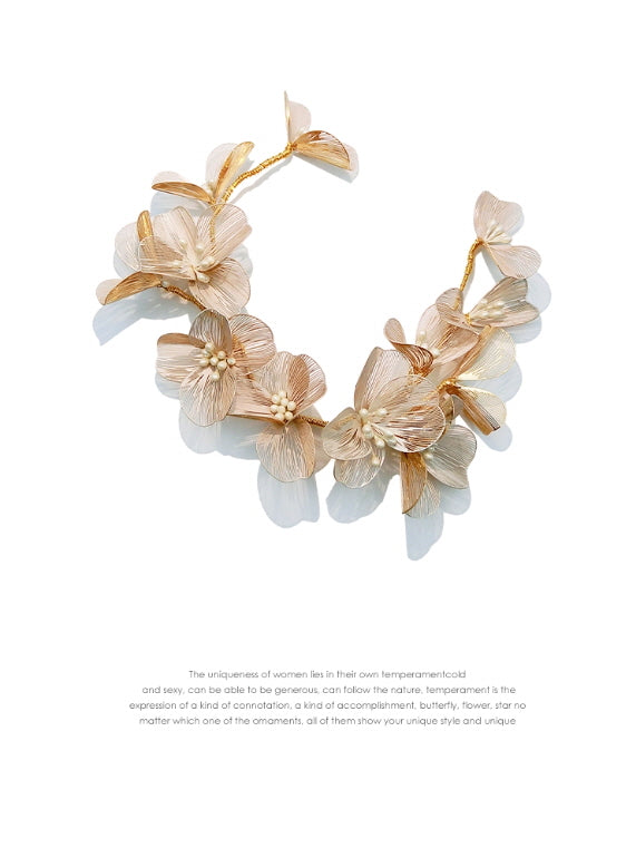 Golden Blossom Petal Necklace