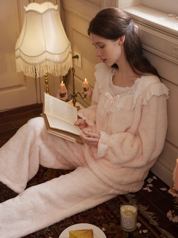 Fairytale Lace Ruffle Cozy Loungewear Set