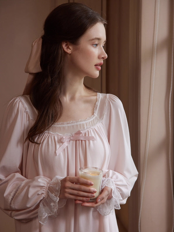 Lace Ribbon Dreamy Loungewear Set