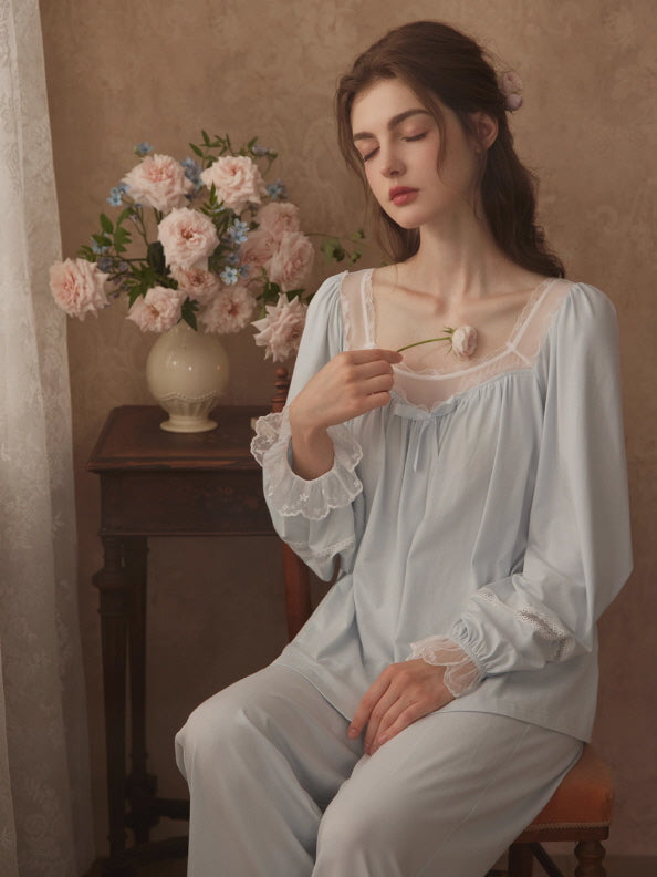 Lace Ribbon Dreamy Loungewear Set