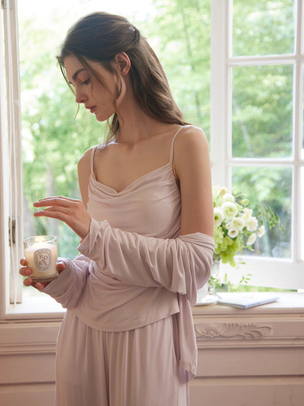Dreamy Draped 3-Piece Loungewear Set