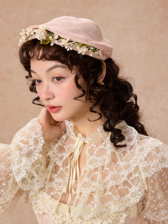 Romantic Pink Lace Vintage Dress
