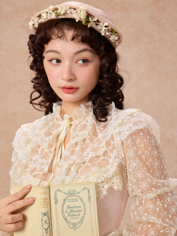 Romantic Pink Lace Vintage Dress