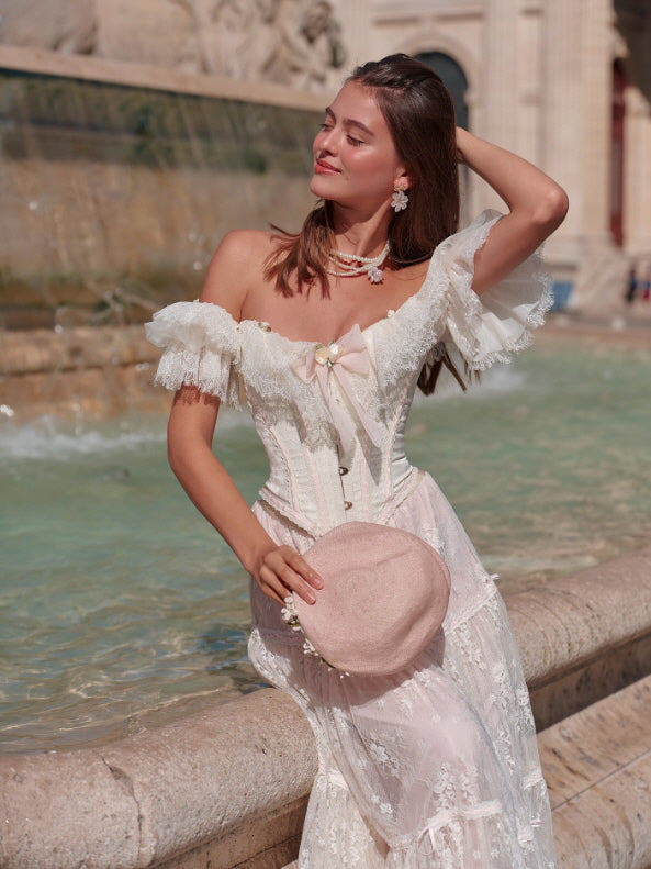 Ivory Lace Princess Corset & Skirt