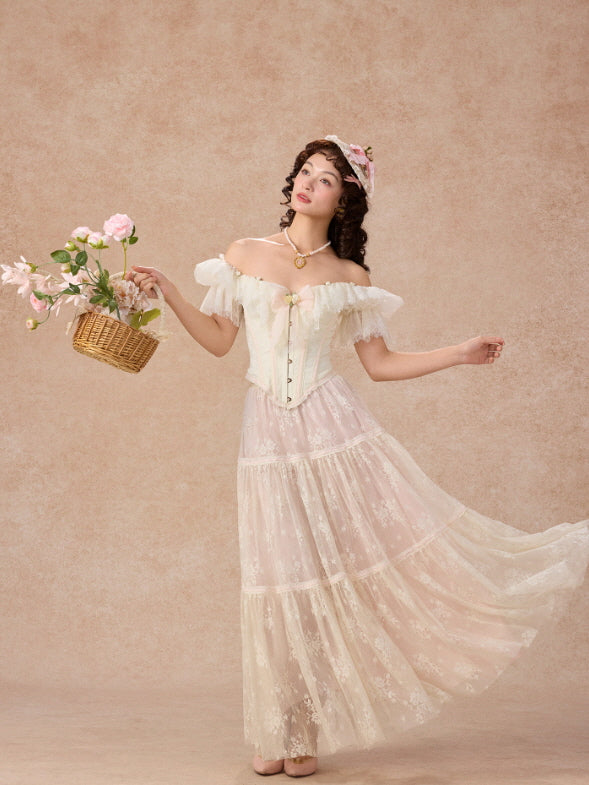 Ivory Lace Princess Corset & Skirt