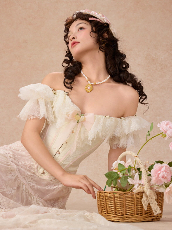 Ivory Lace Princess Corset & Skirt