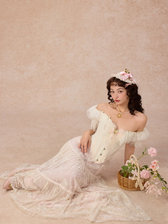 Ivory Lace Princess Corset & Skirt