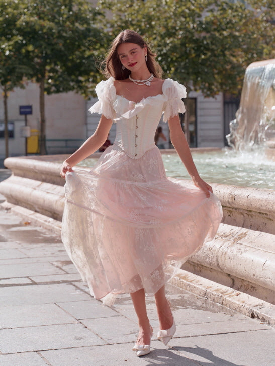 Ivory Lace Princess Corset & Skirt