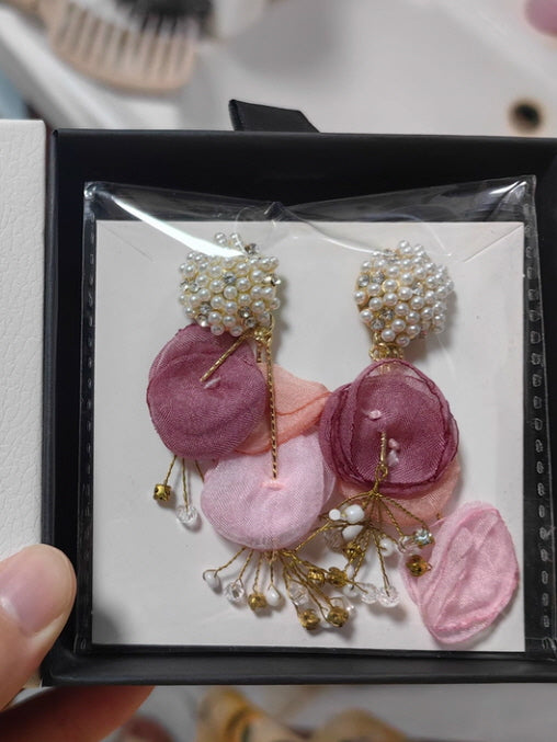 Romantic Bloom Pearl Flower Earrings