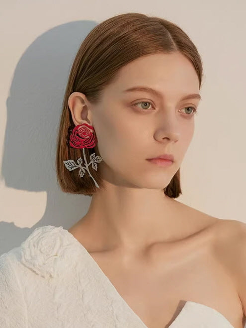 Romantic Rose Statement Earrings