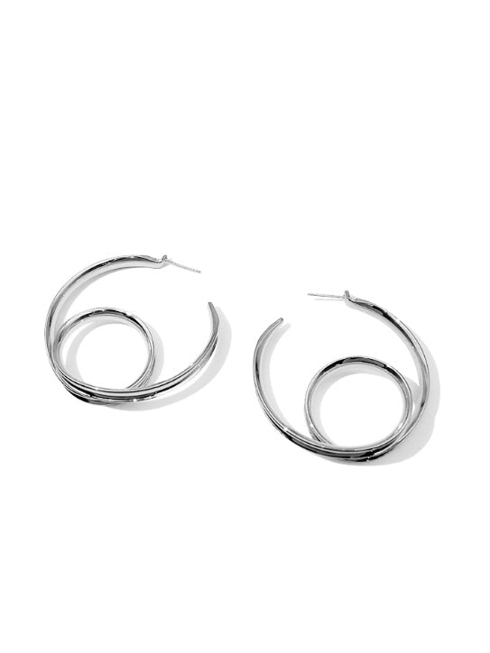 Golden Spiral Hoop Earrings